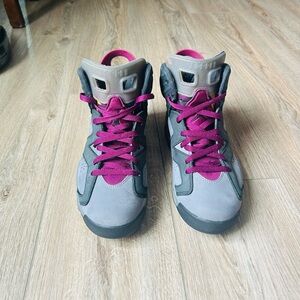 Stylish Gray and Purple High-Top Sneakers